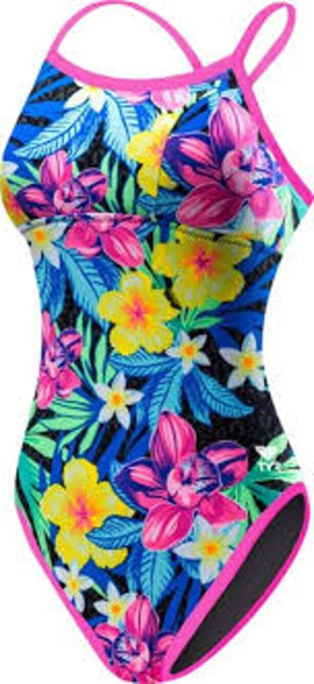 TYR Tracer Light Aerofit Tropical Floral One Piece Swimsuit Size 8